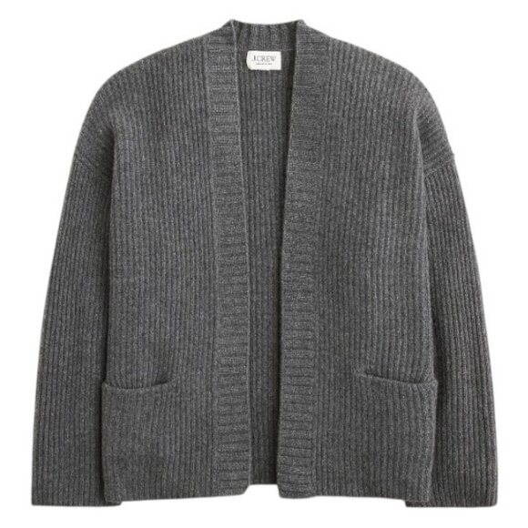 J. Crew dark grey ribbed cardigan sweater size S - Picture 1 of 2